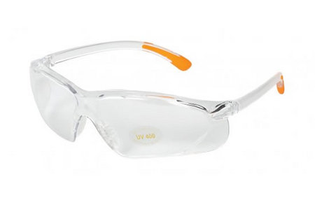 ALLEN COMPANY SHOOTING GLASSES CLEAR LENS/ORANGE TIPS