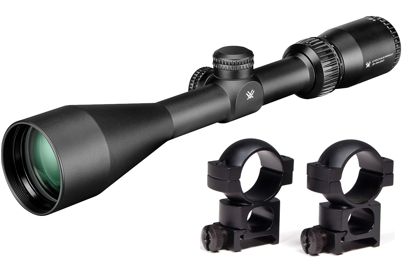 Vortex Crossfire II 3-9x50mm Riflescope with Hunter High Ring Set