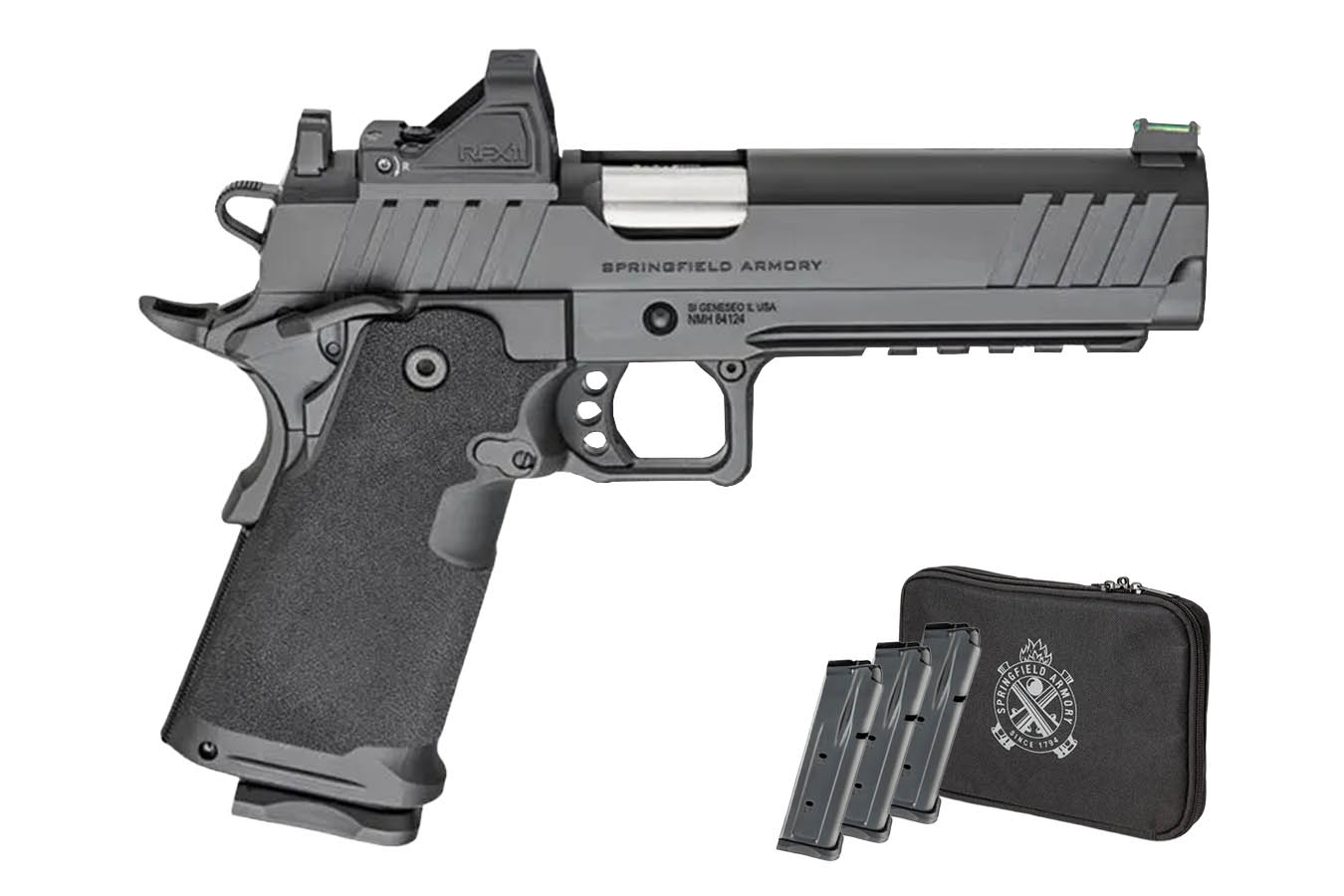 Springfield 1911 DS Prodigy AOS 9mm Firstline Gear Pac with Viridian Green Dot, Four Mags and Pistol Bag