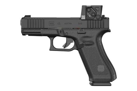 19 GEN6 W/AIMPOINT 9MM LUGER 10+1 4.02` BLACK GMB BARREL, BLACK STEEL SERRATED W