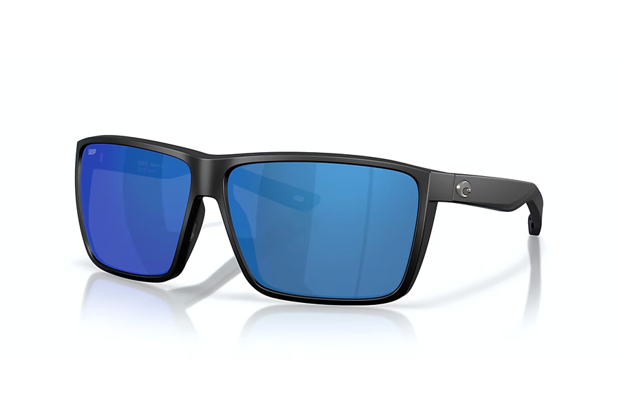 Costa Del Mar Rincon II Matte Black with Blue Mirror  Polarized Polycarbonate  580P Lenses