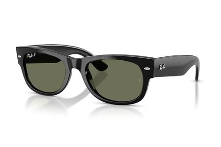MEGA WAYFARER II BLACK WITH GREEN POLARIZED LENSES
