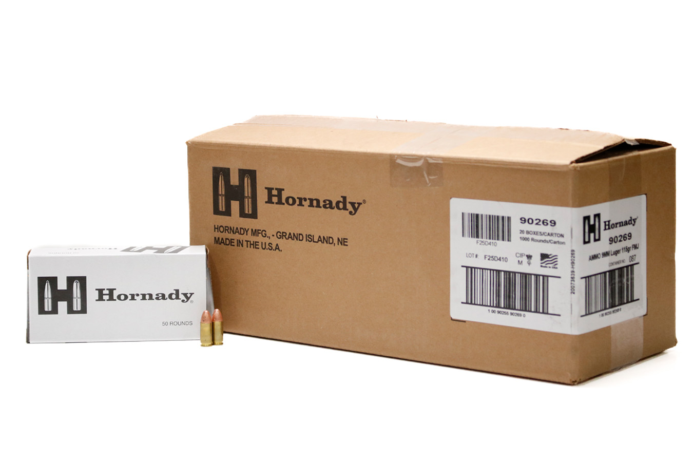 Hornady 9mm 115gr FMJ TAP Handgun Training Trade Ammo 1000 Round Case (Minor Cosmetic Blemish)