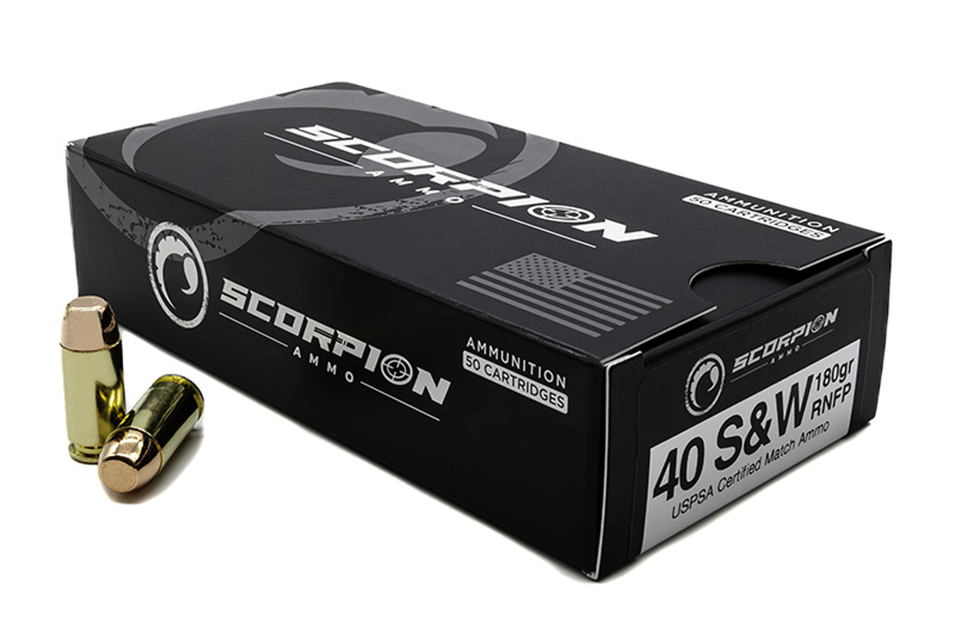 Scorpion 40 S&W 180 gr RNFP USPSA Certified Match-Grade 50/Box