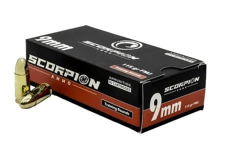 Scorpion 9mm 115 gr FMJ Training 50/Box