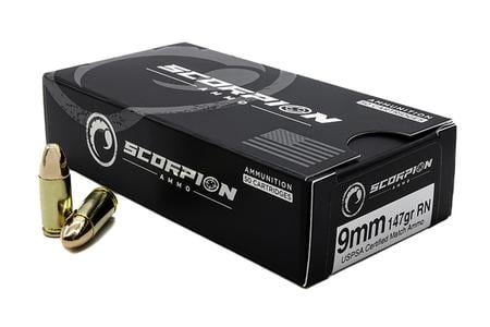 Scorpion 9mm 147 gr RN USPSA Certified Match-Grade 50/Box