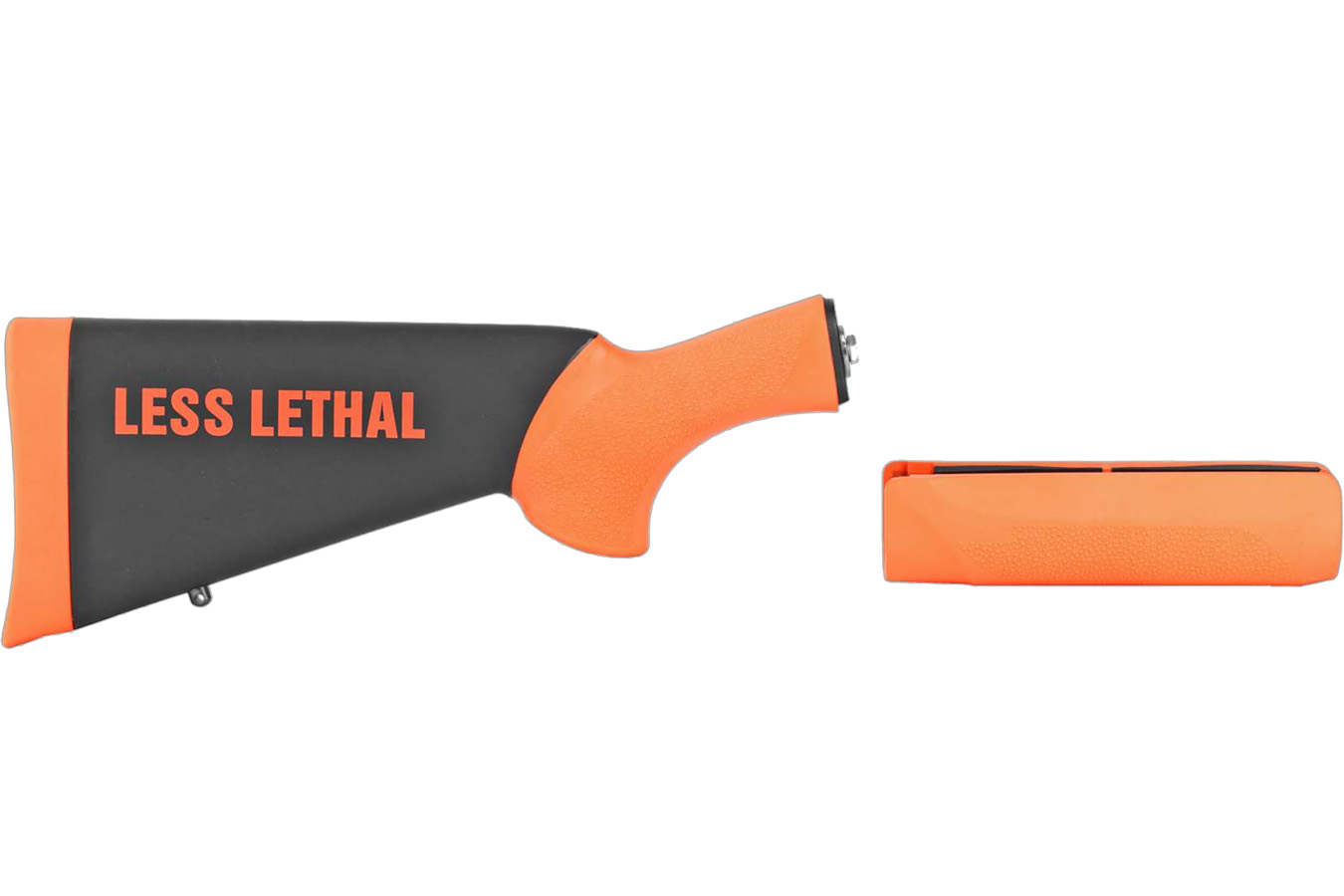 Hogue OverMolded Less Lethal Black/Orange Fits Remington 870