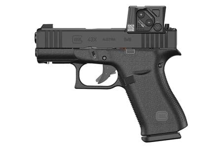 G43X MOS8 W/AIMPOINT 9MM LUGER 15+1 3.41` BLACK GMB BARREL, BLACK STEEL SERRATED