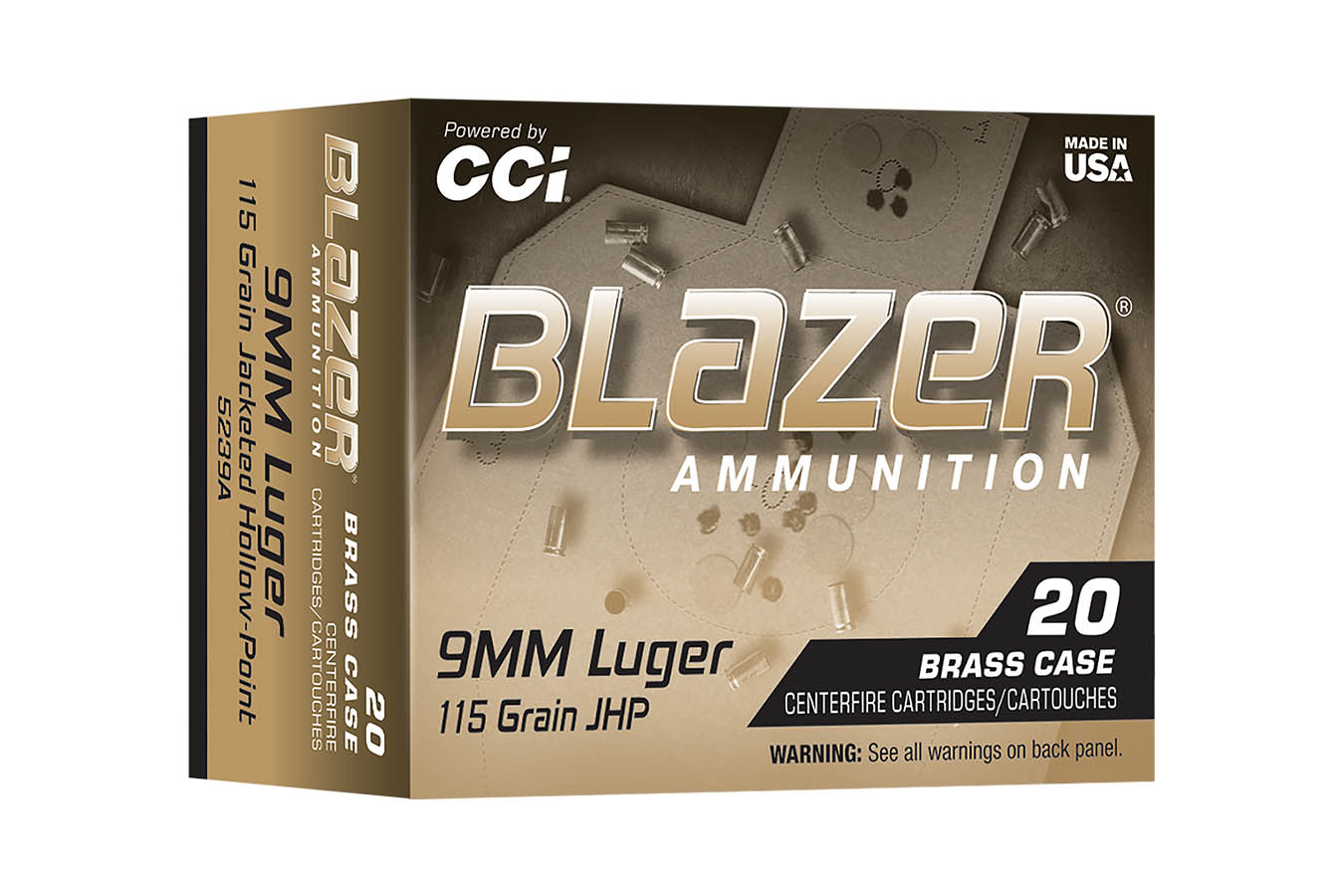Cci 9mm 115gr JHP Blazer Brass 20/Box