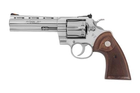 BLEMISHED PYTHON 357MAG 5` BARREL STAINLESS STEEL WITH WALNUT GRIPS