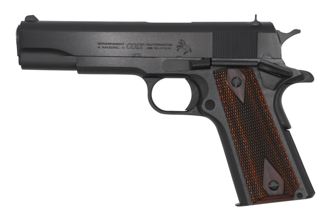 Colt 1911 Government Classic 38 Super Semi-Auto Pistol with Royal Blue Finish (Blemished)