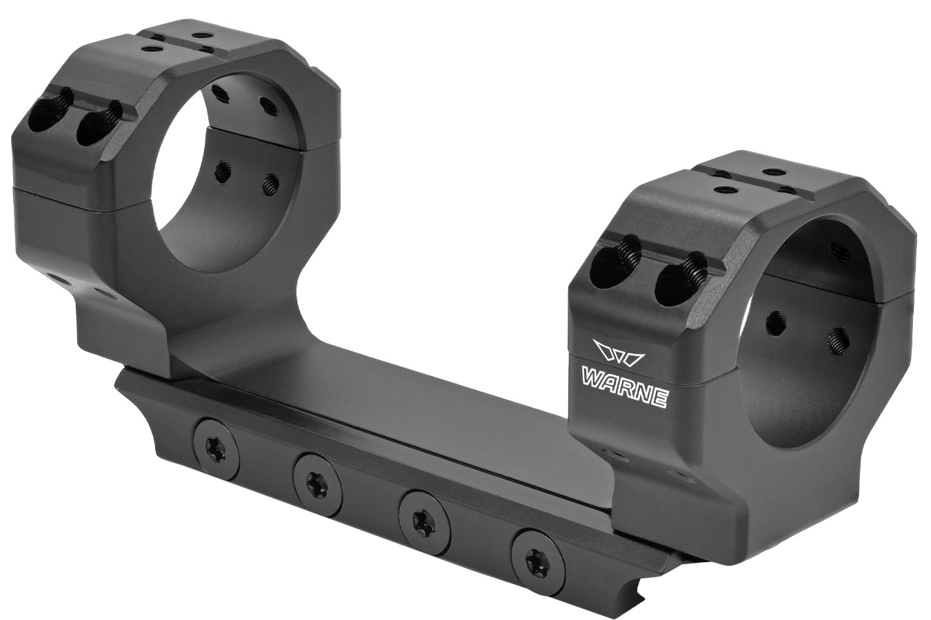 Warne Precision Mount Scope Mount/Ring Combo Black Anodized 30mm 0 MOA