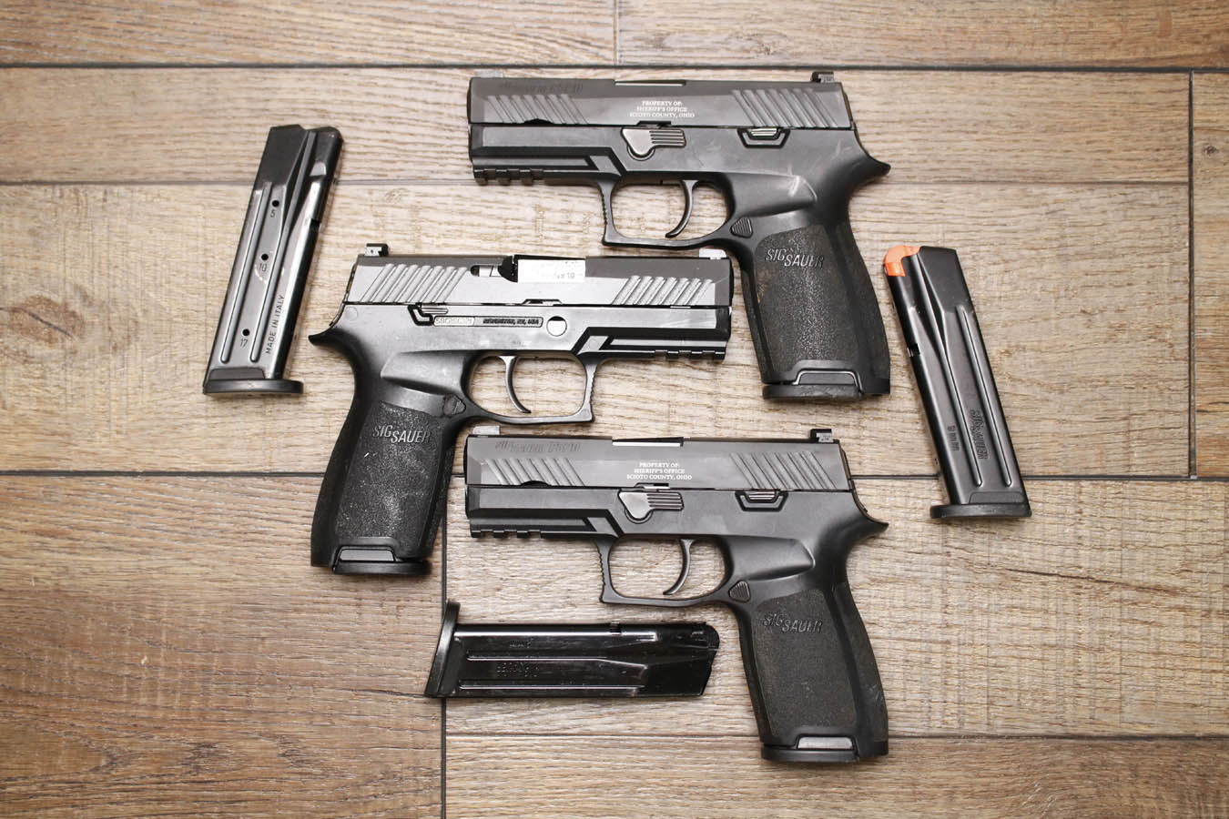 Sig Sauer P320 Carry 9mm Police Trade-In Pistol with Scioto County Ohio Sheriffs Office Markings (Good Condition)