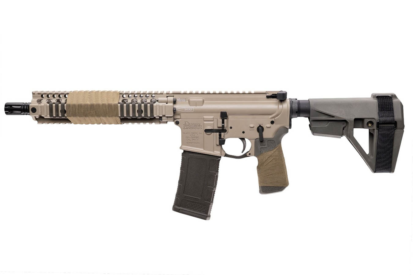 Daniel Defense MK18 Elite 300 Blackout Semi-Auto Pistol with FDE Finish and SB Tactical Brace