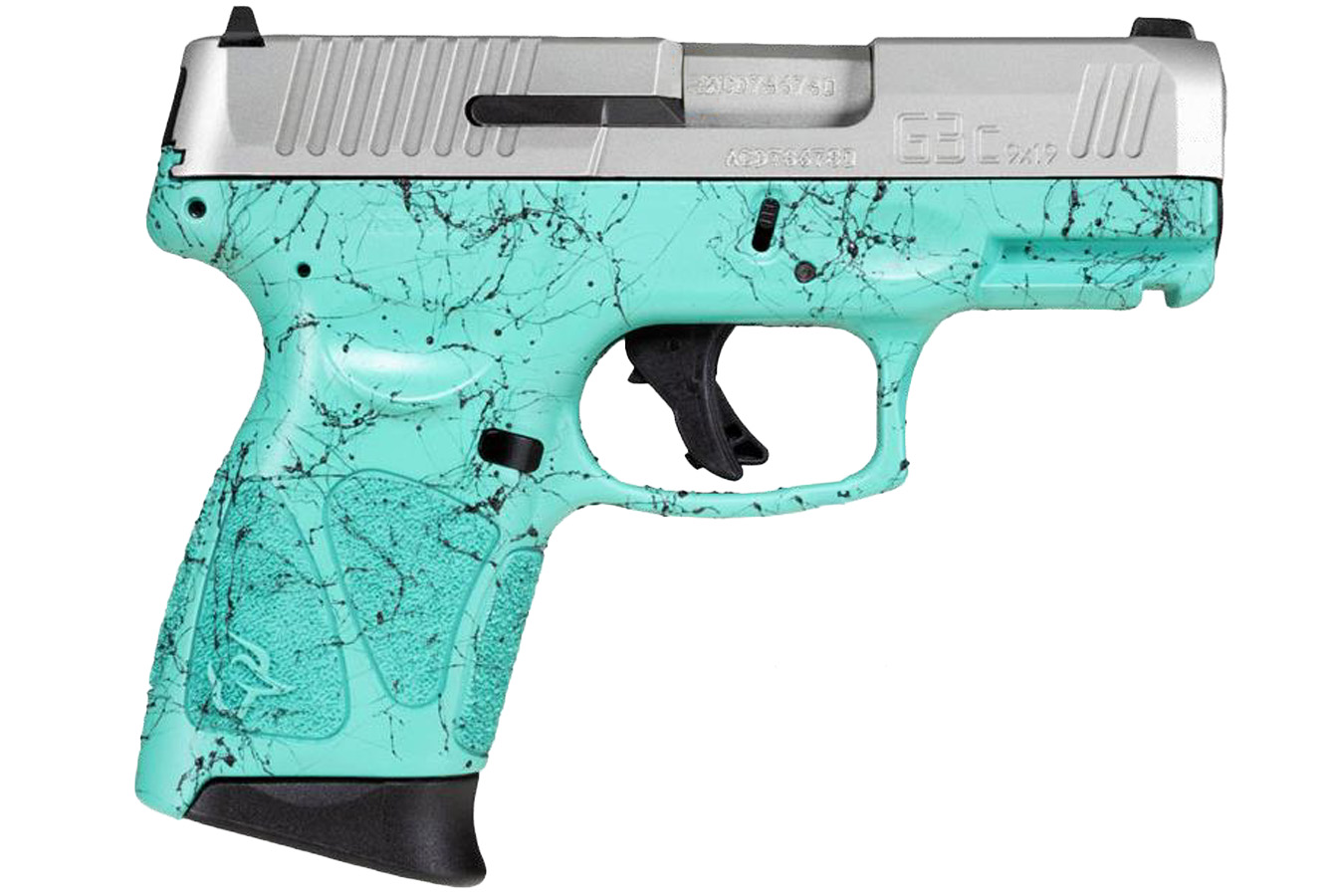Taurus G3c 9mm Compact Pistol with Stainless Slide and Splatter Cyan Frame