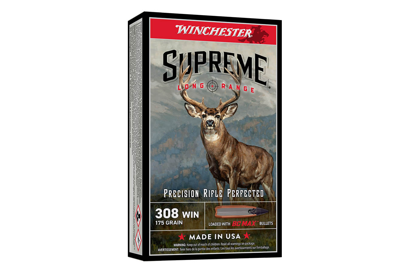 Winchester 308 Win 175 gr BC Max Supreme Long Range 20/Box
