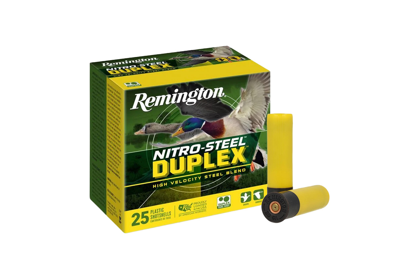 Remington 20 Gauge 3 in 1 oz 2 and 4 Shot Nitro-Steel Duplex 25/Box