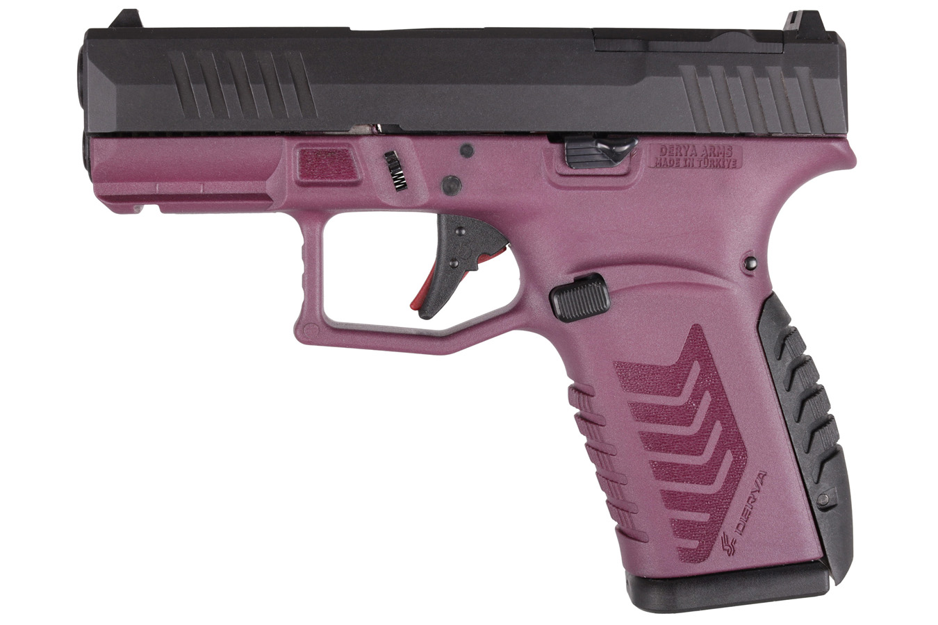 Derya Firearms DY9Z 9mm Pistol with Cherry and Black Frame