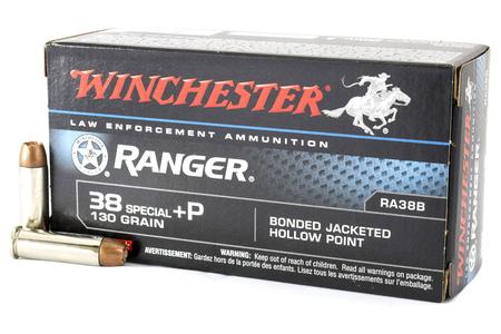 Winchester 38 Special +P 130 gr Ranger Bonded Police Trade Ammo 50/Box
