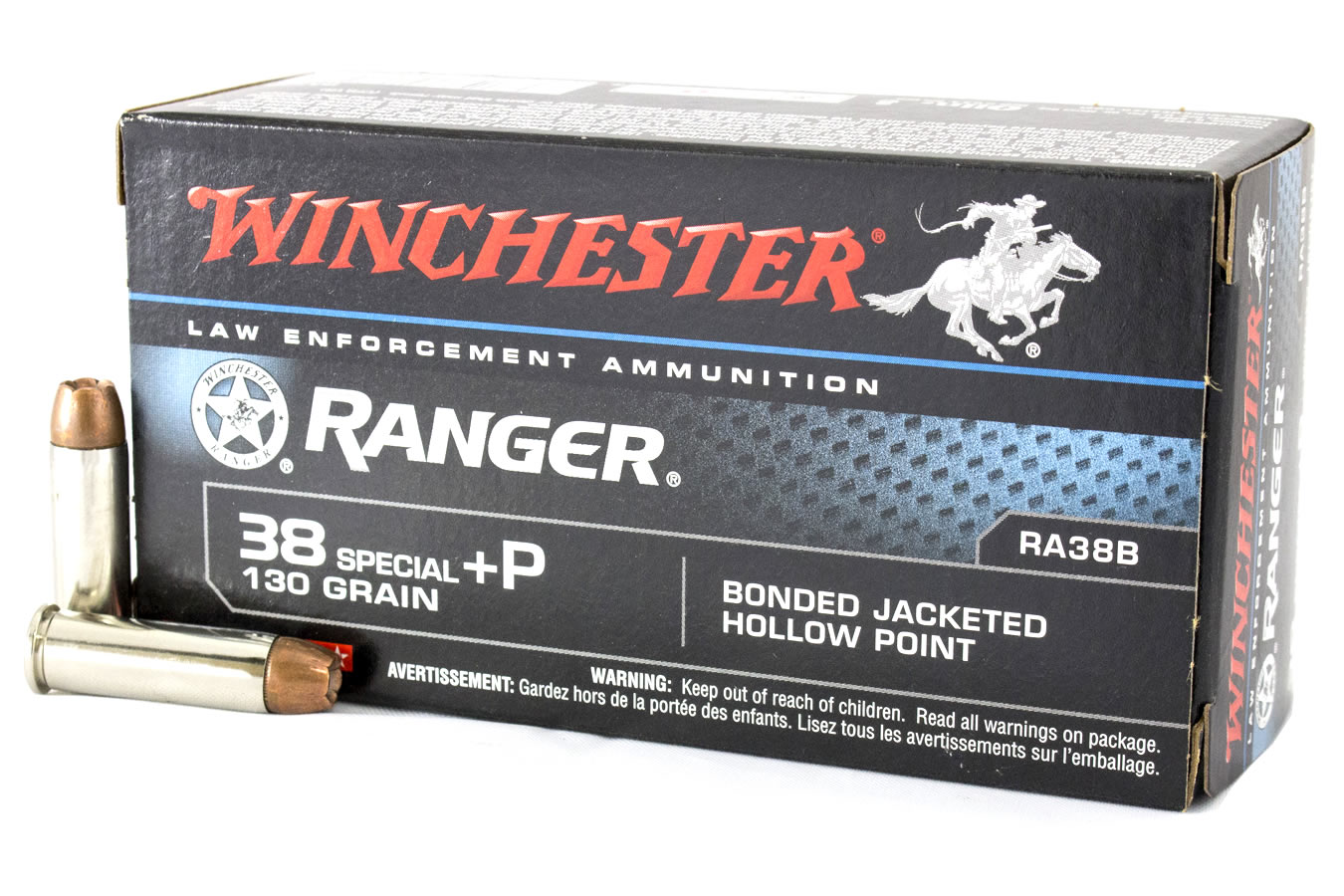 Winchester 38 Special +P 130 gr Ranger Bonded Police Trade Ammo 50/Box