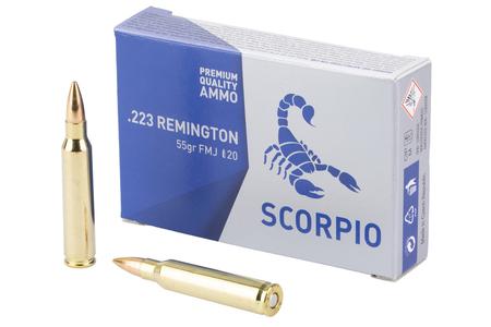 SCORPIO AMMO 223REM 55GR FMJ 20/1000