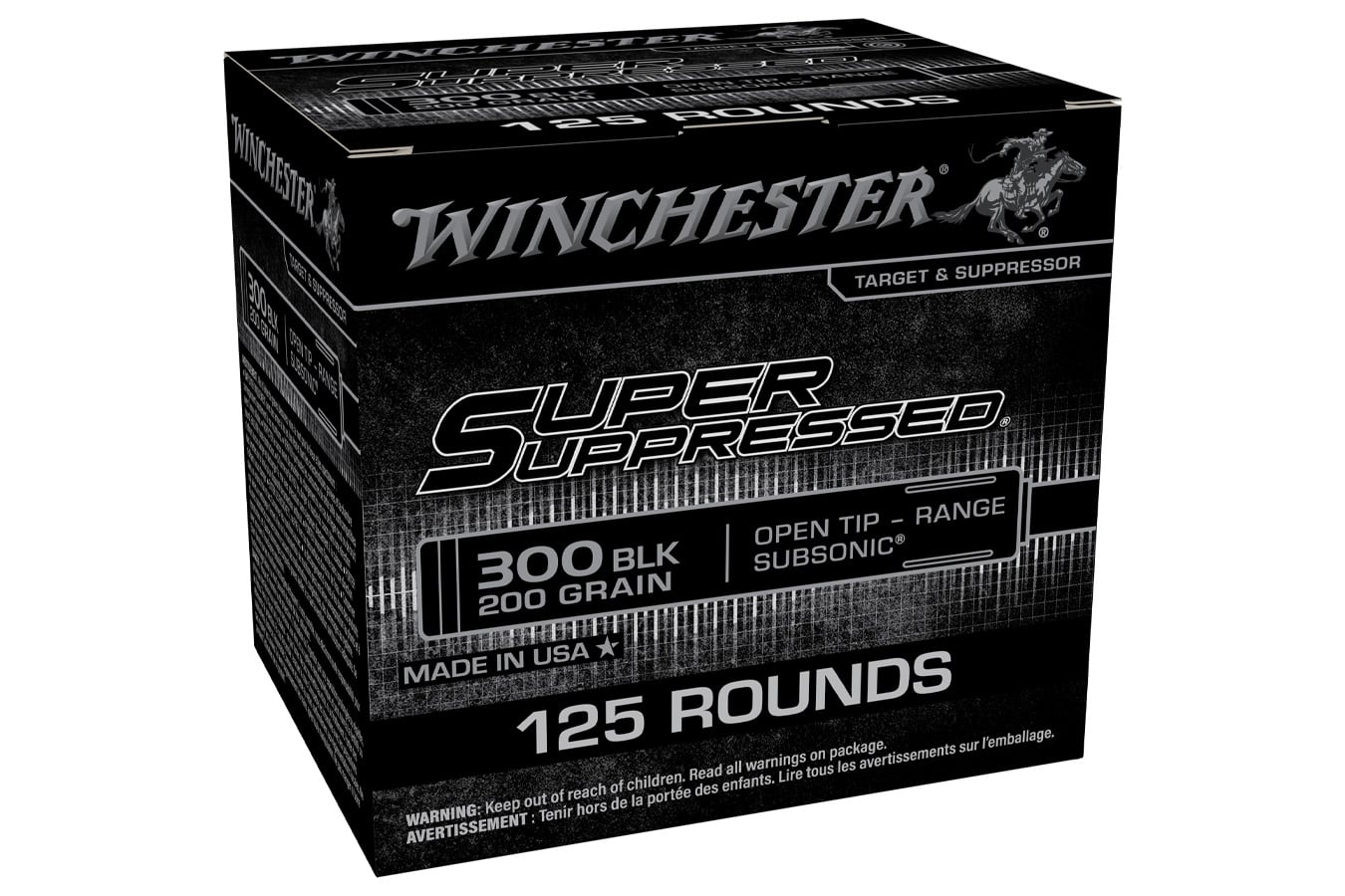 Winchester 300 Blackout 200 gr Super Suppressed Subsonic Open Tip 125/Box