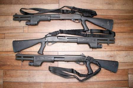 870 POLICE MAG 12 GA SURE FIRE FOREND WILSON COMBAT SIGHTS SLING TRADE