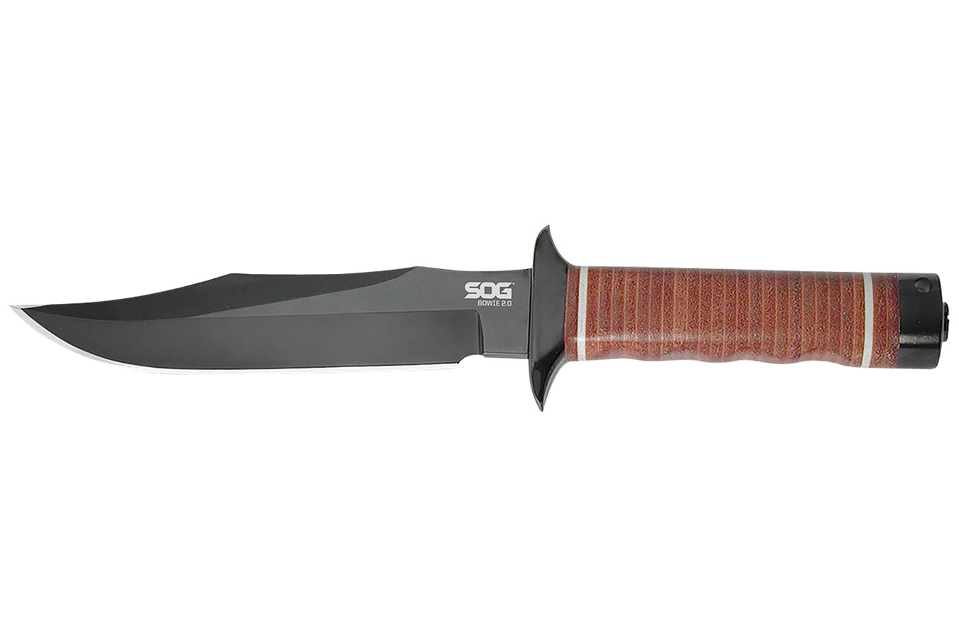 Sog Specialty Knives Bowie 2.0 Fixed Blade Knife with Leather Sheath and Sharpening Stone