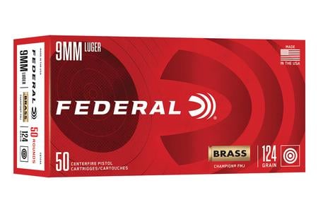 Federal 9mm 124 gr FMJ Champion Training 50/Box