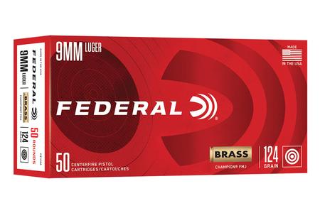 9MM LUGER 124GR FMJ CHAMPION BRASS 