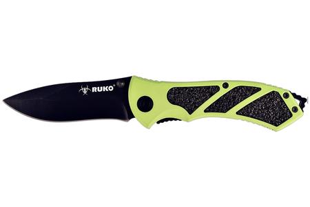 TACTICAL FOLDING KNIFE, HI VIZ GREEN