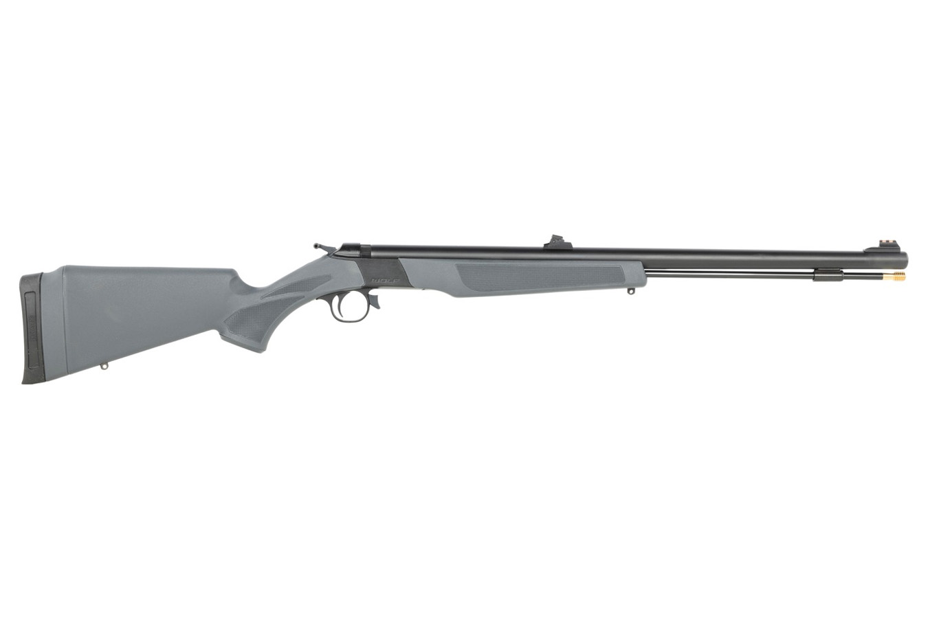CVA 50 Caliber Wolf Single Shot Muzzleloader Rifle with Blued Barrel and Gray Synthetic Stock