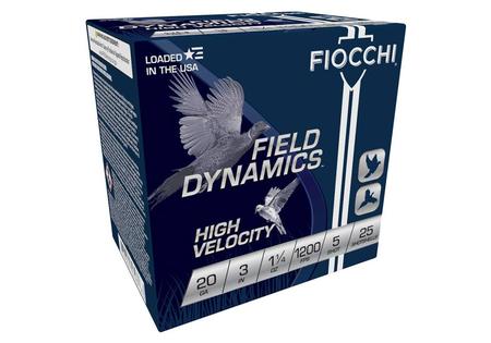 FIOCCHI HI VELOCITY 20GA 3 1-1/4OZ #5 25/BX