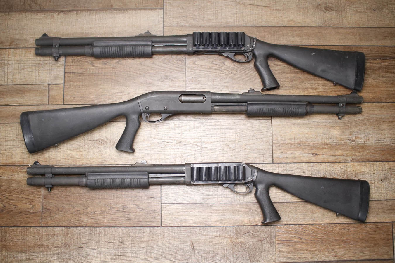 Remington 870 Police Magnum 12 Gauge Police Trade-in Shotguns with Pistol Grip, Extended Mag Tube, Rifle Sights and Side Saddle