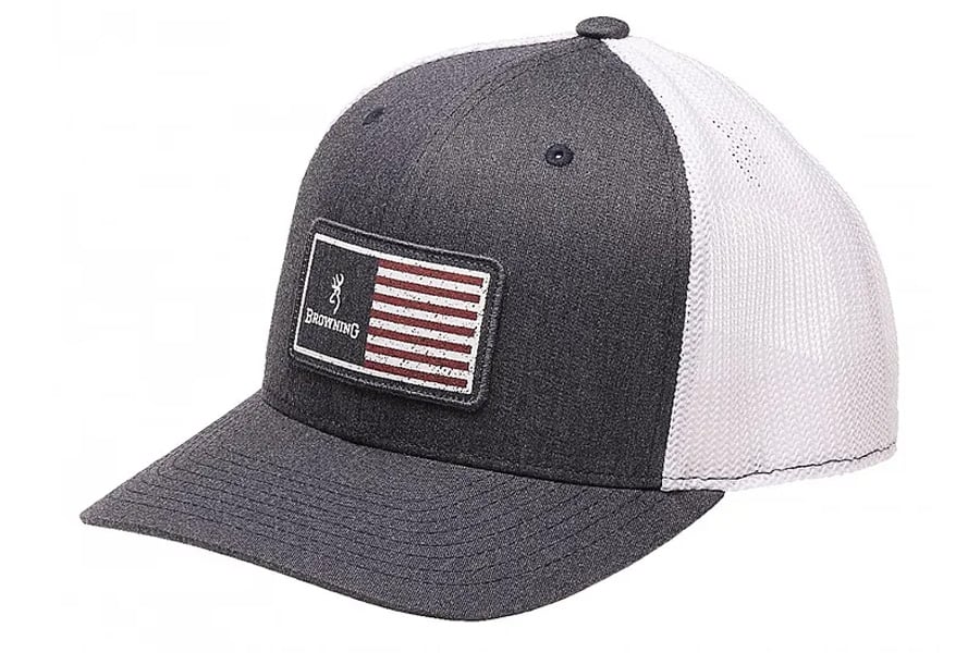 Browning Clothing Mustang 110 Mesh Back Cap Navy Blue with Flag Patch