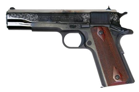 1911 GOVERNMENT CLASSIC 45ACP 5IN BARREL 7RD BLACK BARLEYCORN TABS GOLD