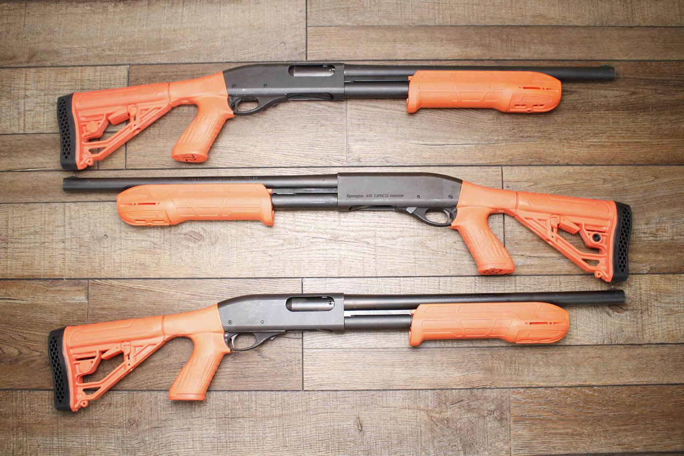 Remington 870 Express Magnum 12GA Police Trade-In Shotgun with Synthetic Orange Furniture/Pistol Grip