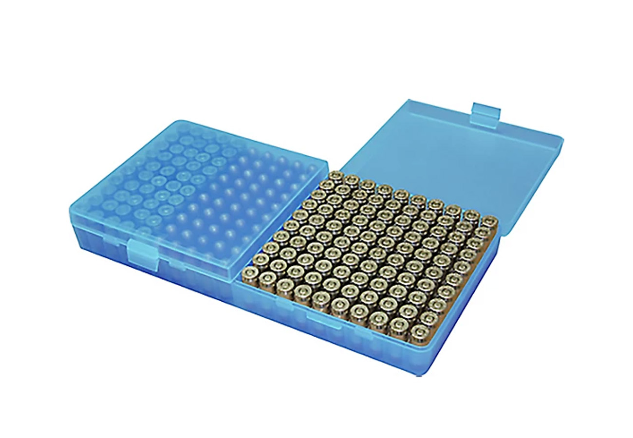 MTM 200 Round 9mm 380 ACP Ammo Box Clear Blue