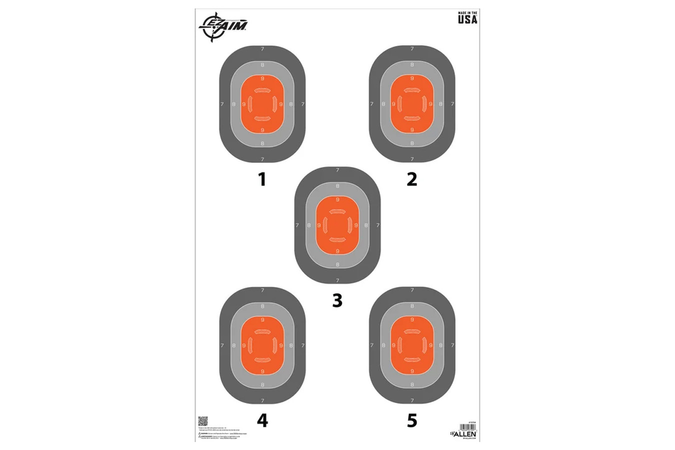 Allen EZ Aim 5-Spot Paper Targets – 50 Pack