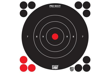 PROSHOT 8B-WHITE-6PK      8 SPLATTER BULLSEYE TRG