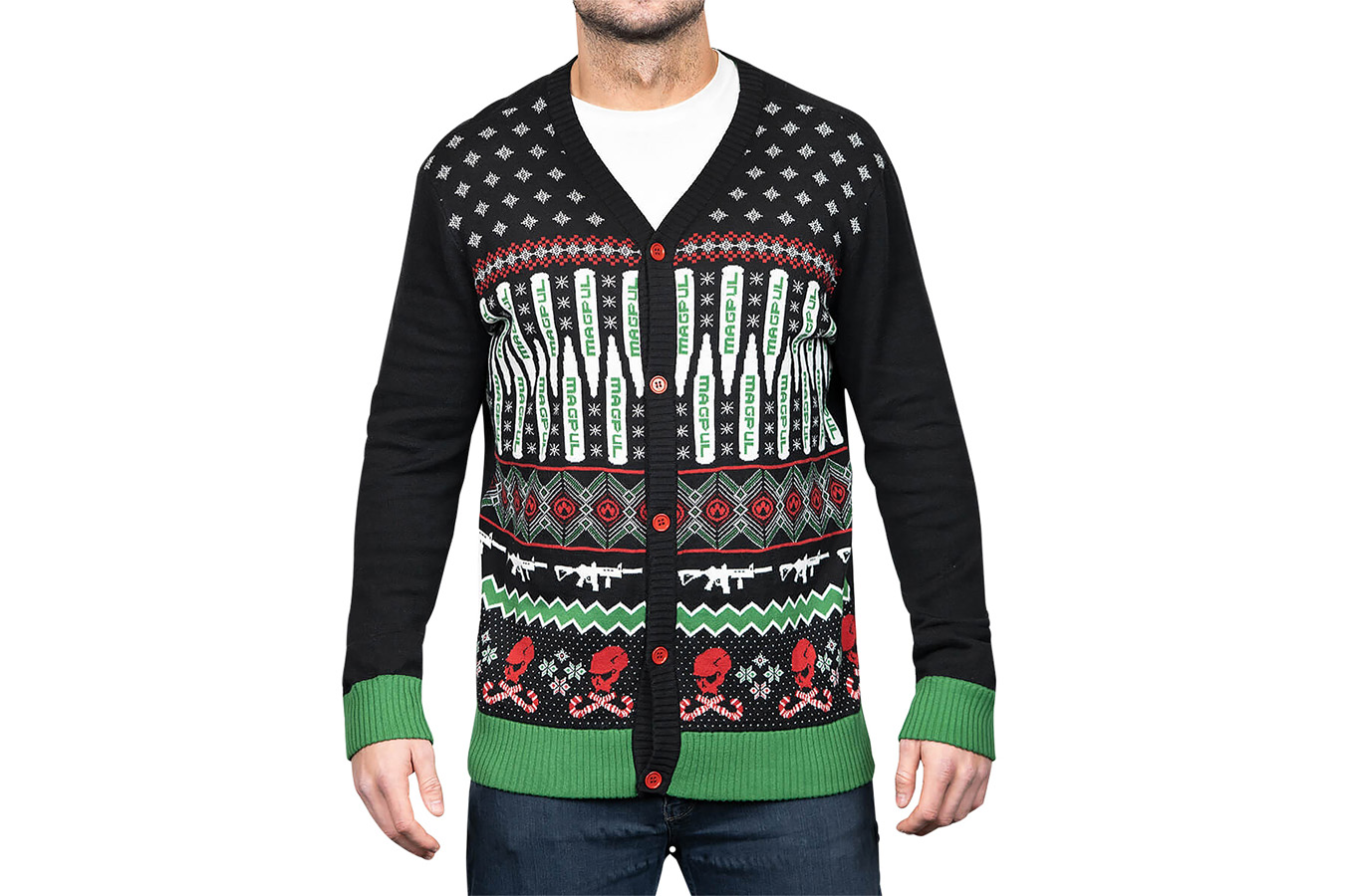 Magpul Krampus Ugly Christmas Sweater Cardigan Multi-Color Large