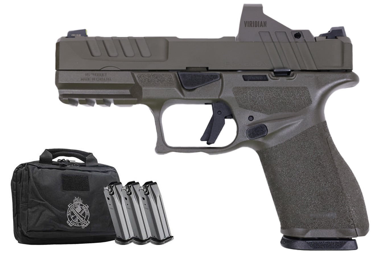 Springfield Echelon 4.0C 9mm OD Green Gear Pac with Viridian RFX Green Dot, Four Mags and Range Bag