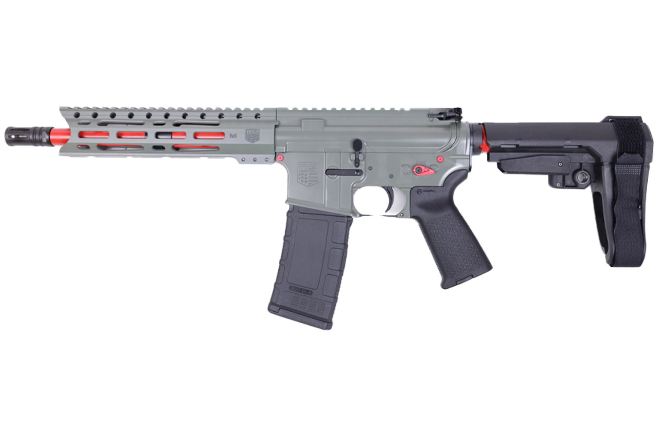 Diamondback DB-15 300 Blackout Semi-Auto Pistol with Jungle Green and Red Accents