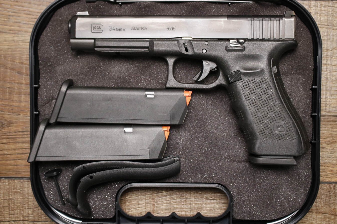 Glock 34 MOS Gen4 9mm Optic Ready Police Trade-in Pistol with Three Magazines