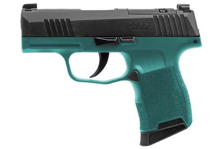 9MM, 3.1IN, TEAL/BLK, STRIKER, X-RAY 3, POLYMER GRIP, (2) 10RD STEEL MAG,