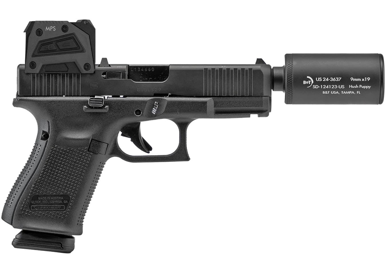 B&T Hush Puppy Glock 19 Special Edition Suppressed Pistol with Steiner MPS Red-Dot Sight