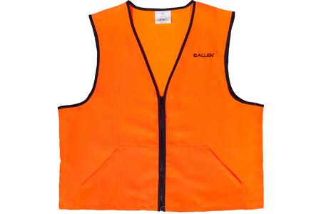 ALLEN DELUXE HUNTING VEST ORANGE LARGE 2 FRONT POCKETS