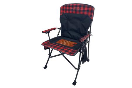 HEATED ALPHA HARDARM CHAIR-RED CHECKERED
