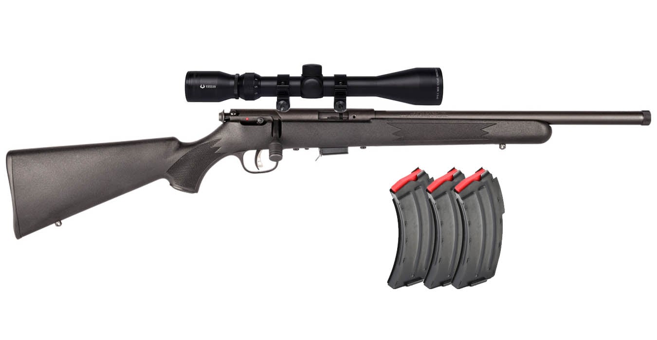 Savage Mark II FV-SR XP 22LR Bolt-Action Rimfire Rifle with Viridian EON Scope and Four Magazines