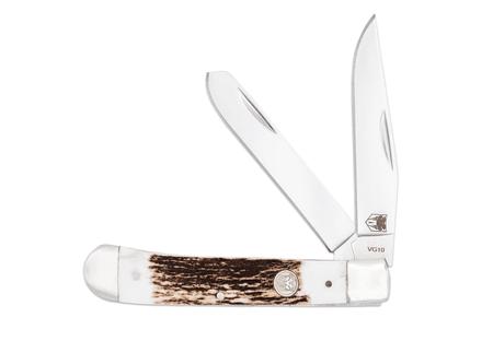 COBRATEC TRAPPER TWO BLADE G-10 STAG/SS SLIP JOINT